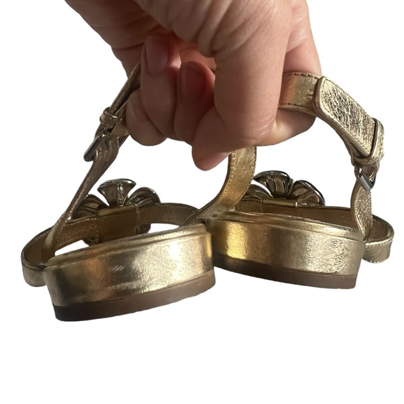 Prada Gold & Silver Large Flower Sandals Sz 38 - Picture 6 of 8